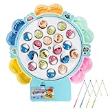 Ayciep Angelspiel, Angeln Spiel Spielzeug für 3,4,5,6 Jahre Alt, 21 Fische, 4 Angelruten, Magnetisch Fisch Spiel mit Musik, Geschenk für Jungen und Mädchen