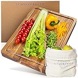 Schwarzwald Spirit Schneidebrett Holz Groß - Massiv Holzbrett für Küche - Extra Dickes Schneidbrett , Küchenbrett , Käsebrett , Brotschneidebrett , Hackbrett (41x31cm)