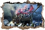 Ultras Rostock Schiff, 3D Wandsticker Format: 92x62cm, Wanddekoration