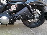 ORLETANOS Motorradkoffer Medusa schwarz Links kompatibel mit Harley Davidson Sportster Forty-Eight Super Low Roadster XL Custom Biker Packkoffer Koffer Chopper