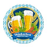 Oktoberfest Deko, 25cm Hängende Papier Laterne Dekoration, Bayerisches Bier Festival München Runde Papier Laterne für Partysdeko (B)