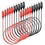 Gebildet 10Stück Krokodilklemmen Elektrisch, 0.5mm² /20AWG Draht, Isolierte Messleitungen mit Krokodilklemmen, Gelötete Doppelseitige Überbrückungsdrähte für Elektrische Tests, Experimente