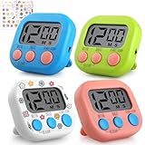 4 StüCk KüChentimer Digital,GeeRic Eieruhr Digital,Magnetisch Stoppuhr Timer, Geeignet Zum Kochen, Backen, Sport, Lernen