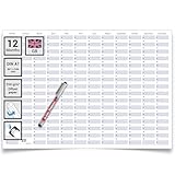 Gigatime din A1 Dauerkalender, Geburtstagskalender Format 84,0 x 59,4 cm mit Marker dauerhaft wiederverwendbar, Jahresplaner abwischbar - englische Sprache
