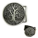 TUYOBG 1 Stück Gürtelschnalle mit Lebensbaum Wurzelzweig Runde – 3D Baum Gürtelschnalles für Herren – Vintage Casual Western Denim Stil – Robuste, Stilvolle Gürtelschnalle für Herren Zubehör