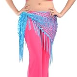 Hoerev Tribal Bauchtanz Hüfttuch & Schal mit Pailletten und Fransen