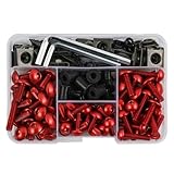 XWDPDNHHD Verkleidungsschrauben-Set Motorrad-Verkleidungsbolzen Für ZX6R ZX7R ZX9R ZX10R ZX12R ZX14R Für Versys 650 Für Ninja 650R 1000 Z750 Z1000 ZZR600 Schrauben(ROT)
