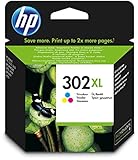 HP 302XL (F6U67AE) Original Druckerpatrone Farbe mit hoher Reichweite für HP DeskJet 1110, 213x, 363x, HP ENVY 452x, HP OfficeJet 383x, 465x, 52x, Cyan/Magenta/Gelb