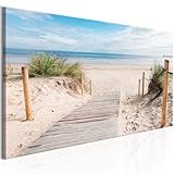 B&D XXL Acrylglasbild Strand 120x40 cm 1 Teilig Wandbild auf Acryl Glasbilder Kunstdruck Moderne Acrylglas Platte Wanddekoration Geschenke Heimdekoration Glasbild - Landschaft Meer c-B-0158-k-a