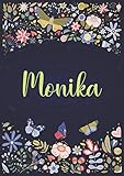 Monika: Notizbuch A5 | Personalisierter vorname Monika | Geburtstagsgeschenk für Frau, Mutter, Schwester, Tochter | Design: Garten | 120 Seiten liniert, Kleinformat A5 (14,8 x 21 cm)