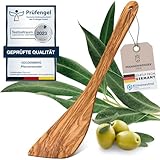 GOLDENBERG® Premium Pfannenwender - Made in Europe - feinstes Olivenholz aus Italien - robust, langlebig & antibakteriell - Holzschaber - Pfannenwender Holz