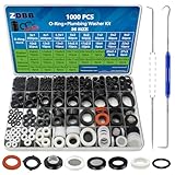 ZDBB 1000 Pcs 18 Größe O Ring Kit + 18 Größe Gummi Unterlegscheiben Sortiment Kit für Sanitär Wasserhahn Wasserleitung Gartenschlauch Unterlegscheiben Duschköpfe Dichtung Reparatur
