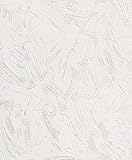 Rasch Tapete 483482 - Weiße Vliestapete mit Putz-Optik, Spachtel-Optik - 10,05m x 0,53m (LxB)
