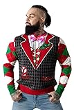 U LOOK UGLY TODAY Hässlicher Weihnachtspullover, Unisex Lustiger Chunky Fair Isle Gestrickter Festlicher Pullover für Party Posh Totty L