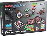 fischertechnik 564067 ADVANCED Build your own game – Baukasten für Kinder ab 7 Jahren, Konstruktionsspielzeug, Spielesammlung mit Roulette, Glücksrad & Labyrinth, Schwarz