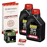 Öl & Ölfilter für Honda NX 650 Dominator, 1988-2000 (RD02), Ölwechsel Set 10W-40 Motoröl + HiFlo Filter + Dichtring(e)