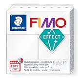 STAEDTLER 8010-014 FIMO Effect ofenhärtende Polymer-Modelliermasse, transluzent weiß (1 x 57g Block)