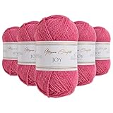 Utopia Crafts JOY DK Knitting Yarn 5x 50g - 100% Acrylic (Rose Pink)