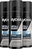 Syoss Tönungsmousse Metall Silber (3 x 120 ml), auswaschbare Schaumtönung für einen Farbtwist, pflegender Tönungsschaum mit Anti-Gelbstich-Effekt für blondes Haar