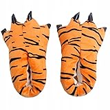ZOLTA Plüsch Hausschuhe für Herren - Pantoffelnmit Tiere - Flauschige kuschel Slippers - Karneval - Lustige warme Puschen für Winter - Tiger - 40-46