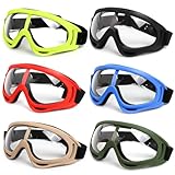 ROTKUSZ 6 Stücke Schutzbrille Kinder Motorradbrille Winddicht, Schutzbrille für Kinder Erwachsene, Arbeitsschutzbrille mit Bandanas, Einstellbar Windschutz, für Die Tägliche Freizeit