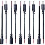 BoHong 5 Paare 22AWG 5,5mm x 2,1mm DC Buchse Stecker Kabel DC 12V Adapter Verbinder Anschlusskabel DC 5V-24V Verlängerungskabel 15cm Lang mit Anschluss für LED Streifen, LED Strip, CCTV Kamera, DIY