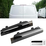 AUTOXBERT Paar (links & Rechts) Der Hinteren Dritten Bremsleuchte Für 2003-up VW Transporter T5 T6 Scheunentür Hohes Niveau Bremslicht-Ersatz, Schwarz Linse