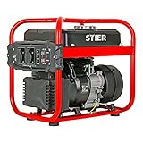 STIER Stromerzeuger SNS-200, Strom Generator, 10l Tankvolumen, 23 kg, Stromerezuger leise mit 65 dB(A), 4-Takt Motor, Inverter Stromaggregat, mit Ölsensor, Laufzeit bis zu 10 Stunden, max. 2000 W
