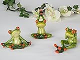 Deko Frosch Figur sitzend in Yoga-Haltung 1 von 3 Varianten