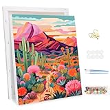 MEIYUDA Malen Nach Zahlen Erwachsene mit Rahmen Landschaft Berge, DIY Set Handgemalt Ölgemälde Kit für Anfänger und Erwachsene Mit 3 Pinseln und Acrylfarbe, Geschenke und Home Haus Deko 30x40cm