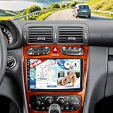 4G+64G CAMECHO Android 13 Autoradio für Benz C-klasse W203 W209 W463 W639 mit Navi Carplay Androiduto,Doppel Din carplay Display mit 9‘’ Touchscreen Bluetooth5.0 RDS 32EQ DSP+Rückfahrkamera