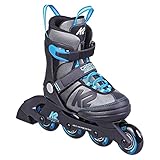 K2 Skate Cadence B LTD Jungen Inline Skates — Black - Grey - Ice Blue — 30G0828, L (EU: 35-40 / UK: 3-7 / US: 4-8)