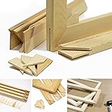 Keilrahmen-Set 50x40cm, Holz Keilrahmenleisten Bausatz zur Selbstmontage, Selbstbau ohne Leinwand, mit profilierten, gezapften Keilrahmenleisten mit Holzkeilen und Zwischenstegen je nach Größe