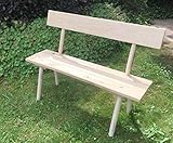 Mittelalterliche Bank mit Rückenlehne zum stecken, aus Eiche 25-30 mm mit 8-kantigen Beinen, 115 cm lang für Larp, Reenactor, Tavernenbestuhlung