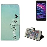 K-S-Trade Schutz Hülle Für Medion Life E5020 Schutz-Hülle Handy-Hülle Kompatibel Mit Medion Life E5020 Hülle Wallet Case Flip Cover Bookstyle Etui Handyhülle ''Smile'' Türkis Standfunktion