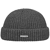 Stetson Nashville Strick Dockercap Herren - One Size (54-59 cm) - Aus 100% Merinowolle Rippstrickmütze aus Wolle - Herrenmütze Herbst/Winter anthrazit One Size