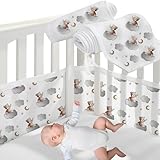 CHSG 2PCS Nestchen Für Babybett, 3D Luftdurchlässiger Kollisionsschutz Neugeborener Zaun, Abnehmbarer Babybettzaun, 160 * 30cm Und 340 * 30cm, Kurz Und Lang, Abwäschbar Babybetten