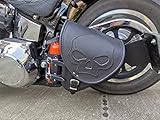 ORLETANOS Diablo Skull Schwingentasche Satteltasche kompatibel mit Harley Davidson Softail Heritage Starrahmen Fat Bob 2018 Tasche Motorradtasche
