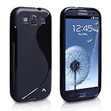 itronik® Designer Schutzhülle für Samsung Galaxy S3 S 3 III i9300 Silikon TPU Hülle Etui Tasche Case Hard Cover S S-Line Schwarz Black