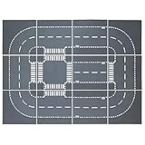LEAFYIP 12 Platten Set Stadt Strassen Grundplatte, 25.5 * 25.5cm Städte Straßenplatten 100% Kompatibel mit Meisten Marken (4 Kurve/3 Gerade/1 Kreuzung/4 T-Kreuzung)