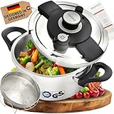 QUIXO Schnellkochtopf 4l VitaSmart mit ?????????????? für alle Herdarten [diesen Monat inkl. ?????? ???????] Dampfkochtopf mit 2 Garstufen