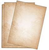 100 Blatt Vintage hell Briefpapier im DIN A4 Format - beidseitig bedruckt in qualitativem 120g Papier - von Sophies Kartenwelt