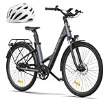 ADO E-Bike Air28 Pro Elektrofahrrad,Pedelec Riemenantrieb,Citybike,e Bike 28 Zoll, 2 Gang, Automatikschaltung, Heckmotor, Gepäckträger, ebike Damen/Herren (Gray)