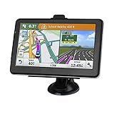 Riloer Navigationsgeräte für Auto Universal GPS Navigation Kit, 7 Zoll Sat Navi Display mit Klammer FM-Sender,Kartennavigation, mehrsprachige Einstellungen, MP3 Spielen, mit Stand