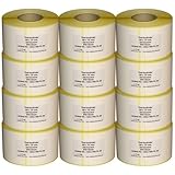 7.200 Thermoetiketten für Bizerba - 58 x 75 mm - Hülse 40 mm - BPA frei - permanent haftend