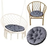 Amazinggirl Hängesessel Kissen Sitzkissen für Hängeschaukel 60 cm - Polster für Hängehöhle Lesesessel Hängestuhl und Papasansessel runde Auflage für Outdoor und Indoor Graphit Farbton B