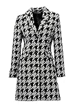 Class International Damen Hahnentrittmuster-Wollmantel, schw./w, Größe:38
