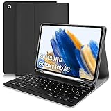 Zabatoco Tastatur Hülle für Samsung Galaxy Tab A8 10.5 2021 SM-X200/ X205, Bluetooth, Abnehmbare, Schutzhülle, Schwarz
