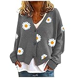 Generisch Jacken Für Damen Strickjacke Langarm Cardigan Mit Knöpfen Strickjacken Grobstrick Pullover Herbst Winter Grobstrickjacke Strickmantel Wintermantel Damen
