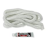 Glasfaserabdichtungsset 10 mm Durchmesser, 2,5 m lang, incl. 17 ml Kleber (Ofenabdichtung)